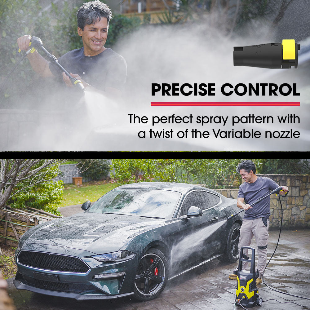 NNEMB RX530 Electric High Pressure Washer-2400PSI 3 Nozzles-Brush Head Cleaner-Detergent Bottle-4