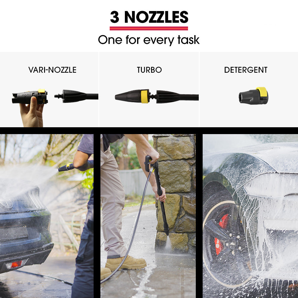 NNEMB RX540 Electric High Pressure Washer-2800PSI 2 Nozzles-Brush Head-Deck Cleaner-Detergent Bottle-10M Hose-3