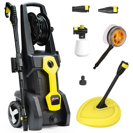 NNEMB RW545 Electric High Pressure Washer-3000PSI Water Cooled Motor-2 Nozzles-Brush Head-Deck Cleaner-Detergent Bottle-0