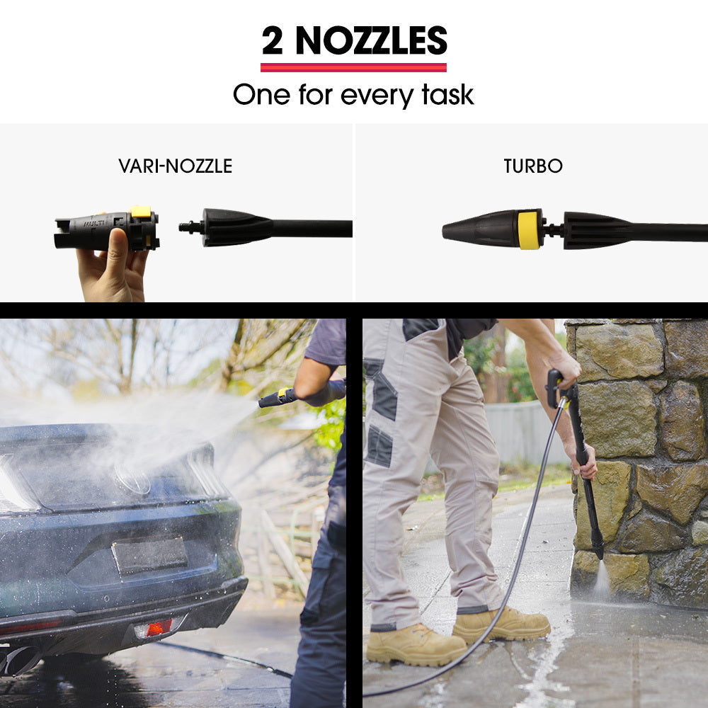 NNEMB RW545 Electric High Pressure Washer-3000PSI Water Cooled Motor-2 Nozzles-Brush Head-Deck Cleaner-Detergent Bottle-4