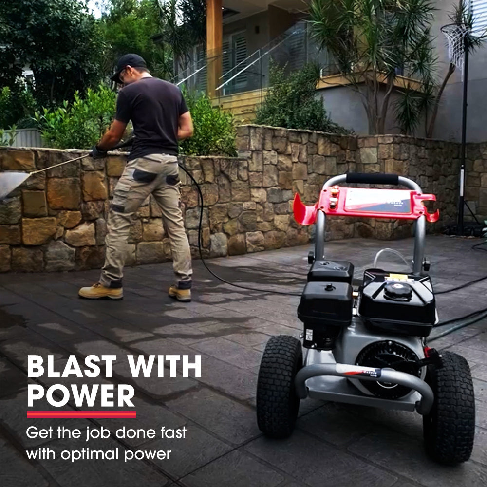 NNEMB 4800PSI Petrol High Pressure Cleaner Washer w/ 30m Hose Reach and Drain Cleaner-TX770-2