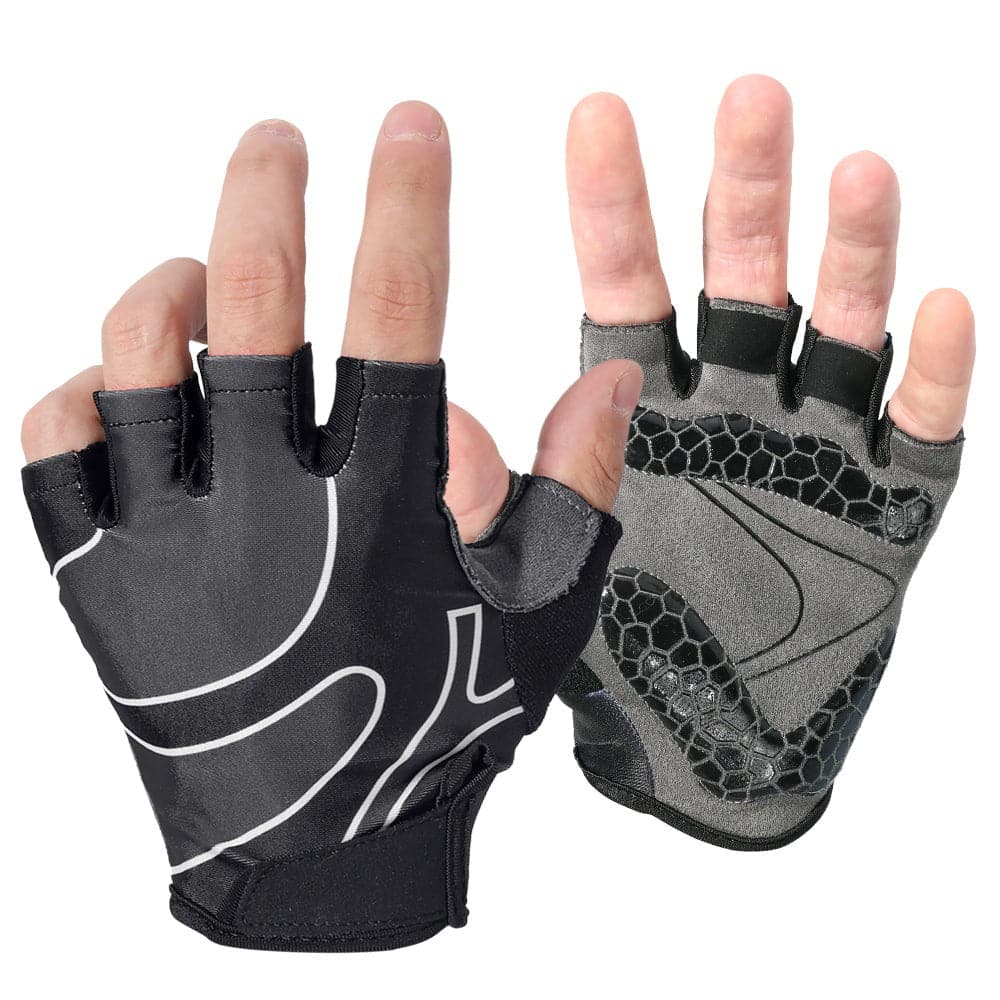 Work Breathable Shock-absorption Bicycle Fingerless Glove-0