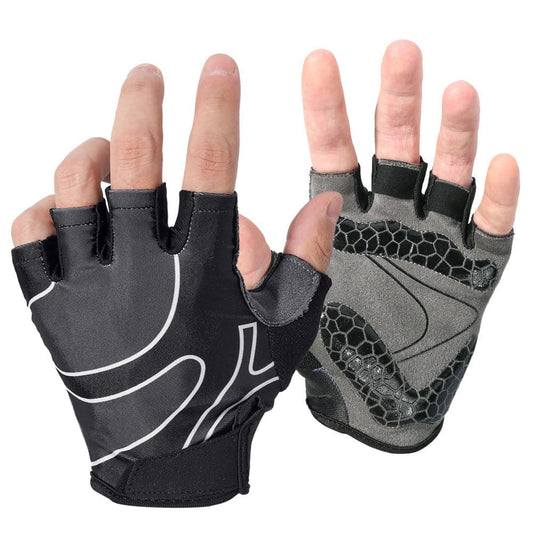 Work Breathable Shock-absorption Bicycle Fingerless Glove-0