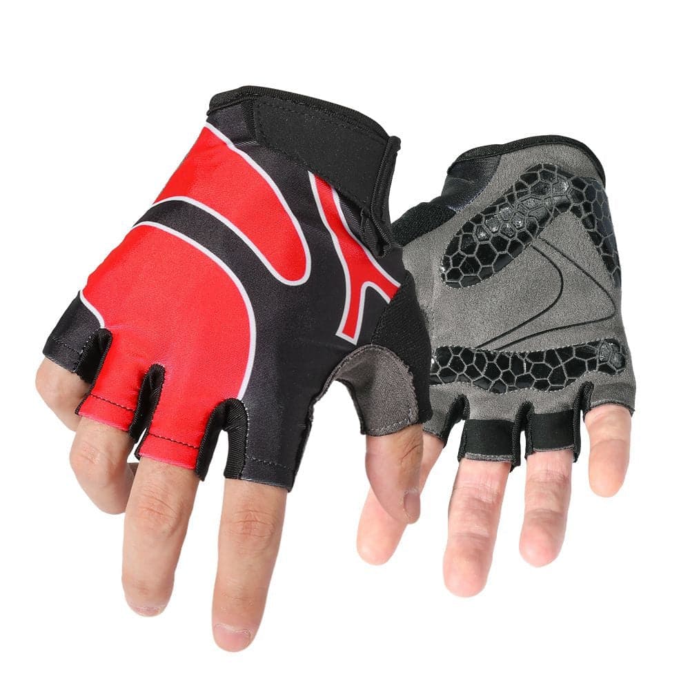 Work Breathable Shock-absorption Bicycle Fingerless Glove-8