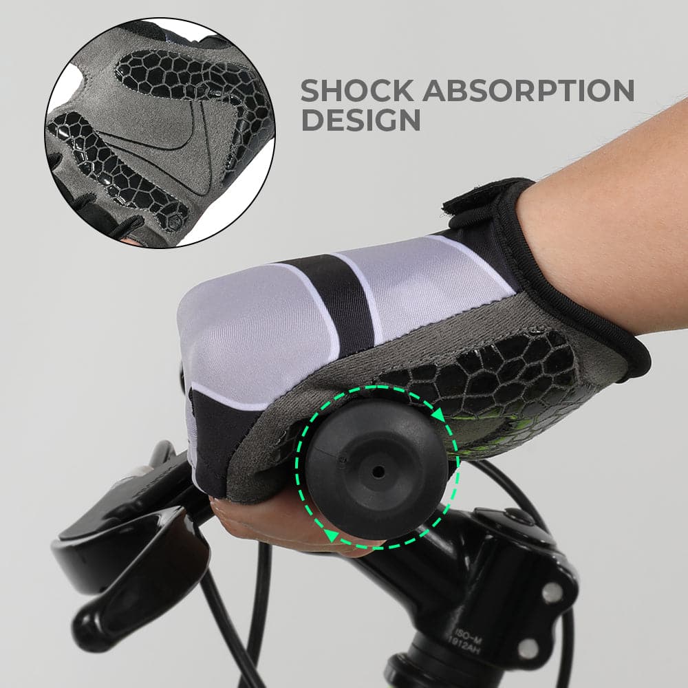 Work Breathable Shock-absorption Bicycle Fingerless Glove-1