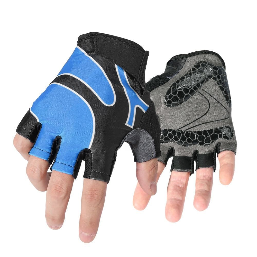 Work Breathable Shock-absorption Bicycle Fingerless Glove-7