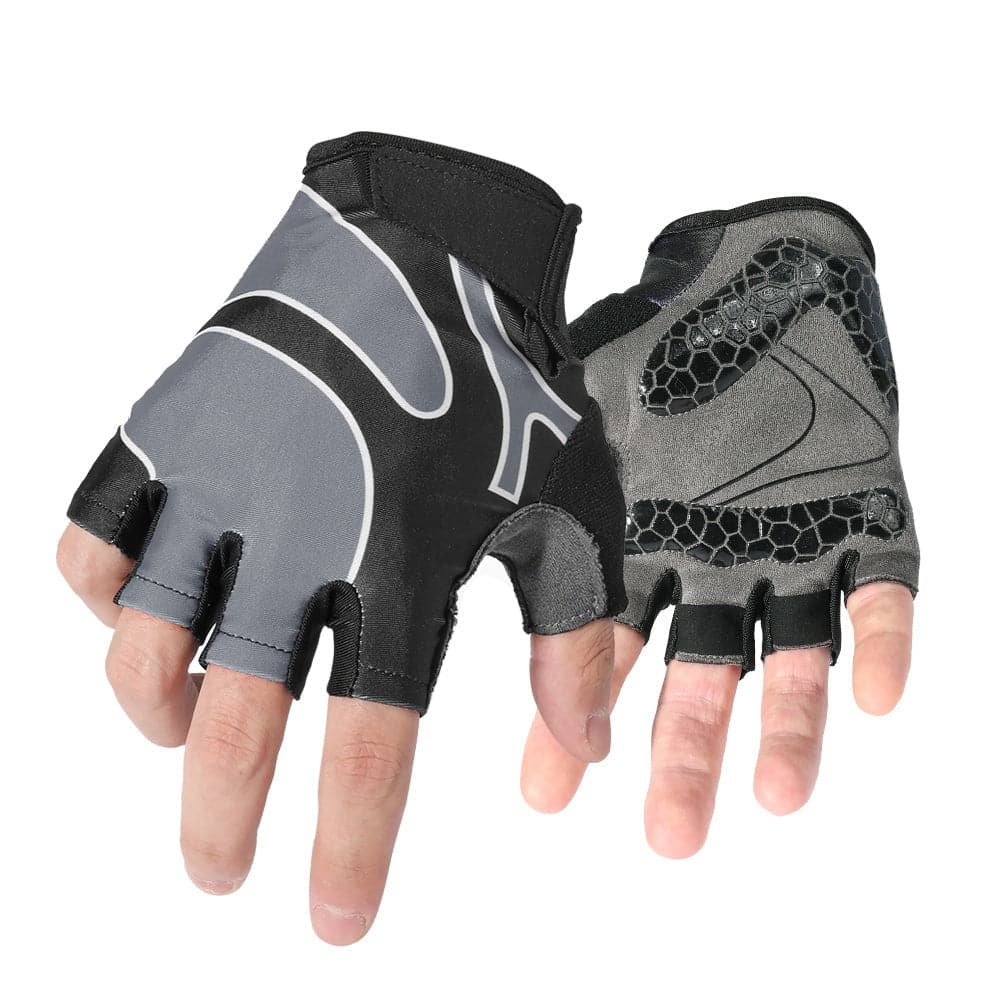 Work Breathable Shock-absorption Bicycle Fingerless Glove-6