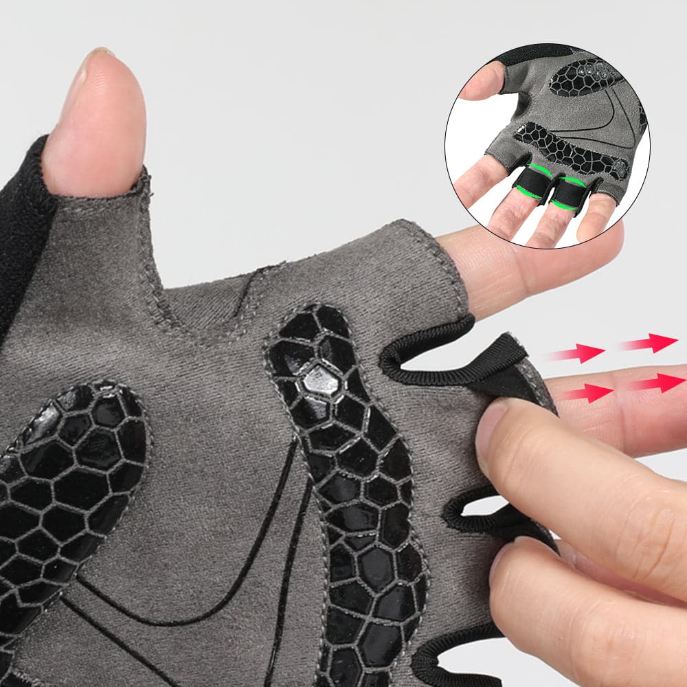 Work Breathable Shock-absorption Bicycle Fingerless Glove-3