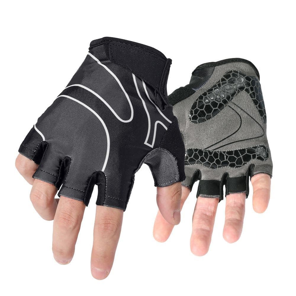 Work Breathable Shock-absorption Bicycle Fingerless Glove-5