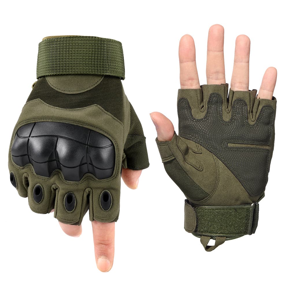Hunting Work Driving Anti-Skid Tactical Fingerless Gloves-5