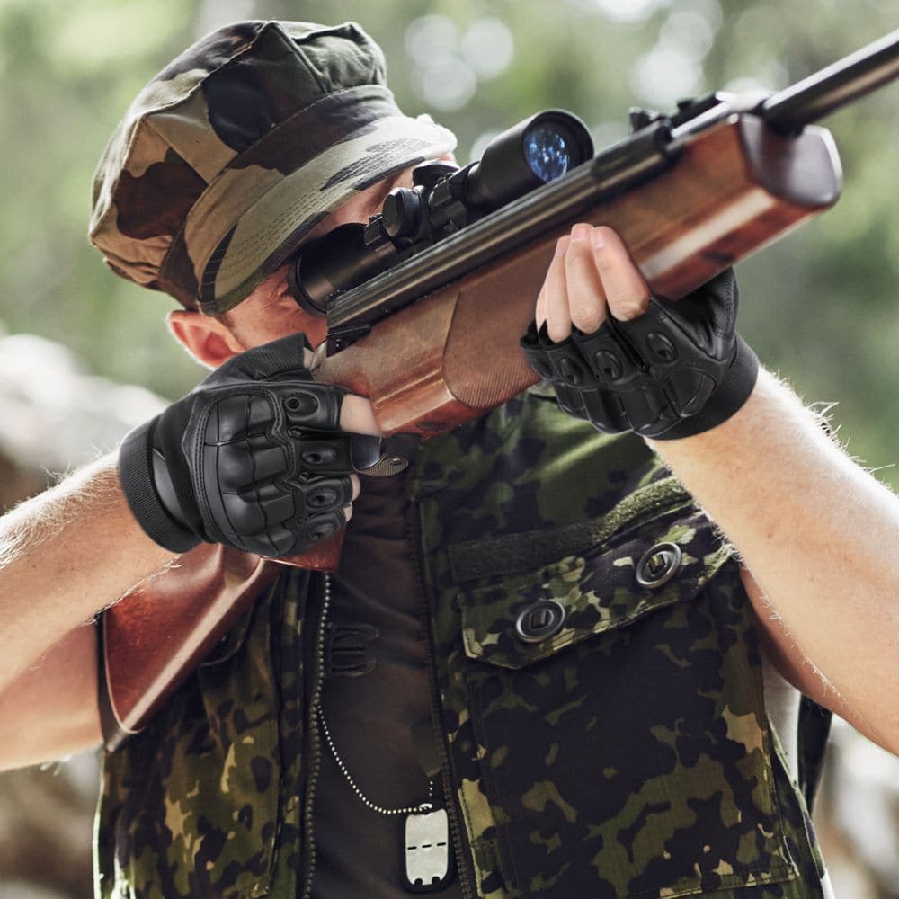 Hunting Work Driving Anti-Skid Tactical Fingerless Gloves-1