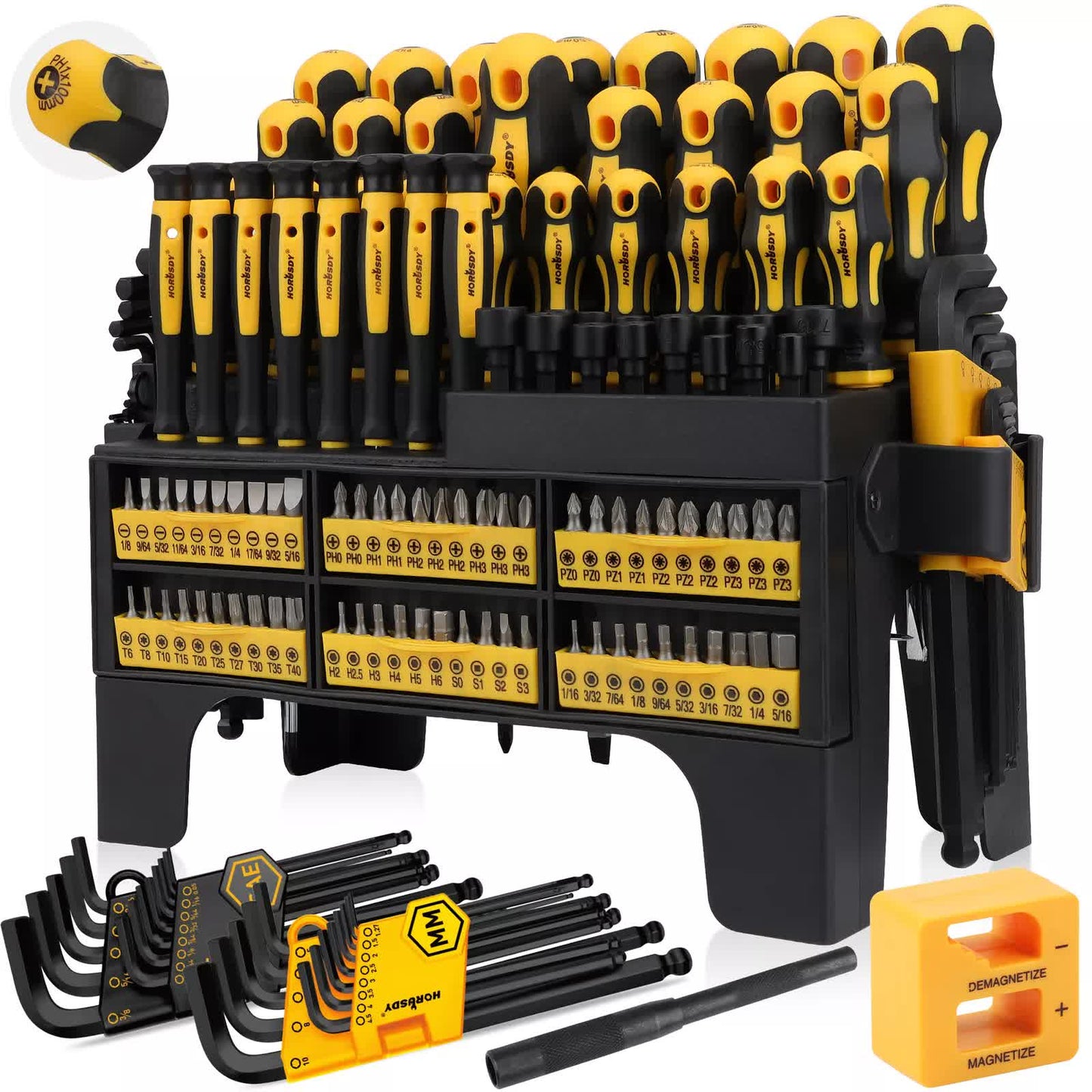 NNEDSZ 140Pcs Magnetic Screwdriver Set Hex Key Magnetizer Demagnetizer Precision Screwdriver-0