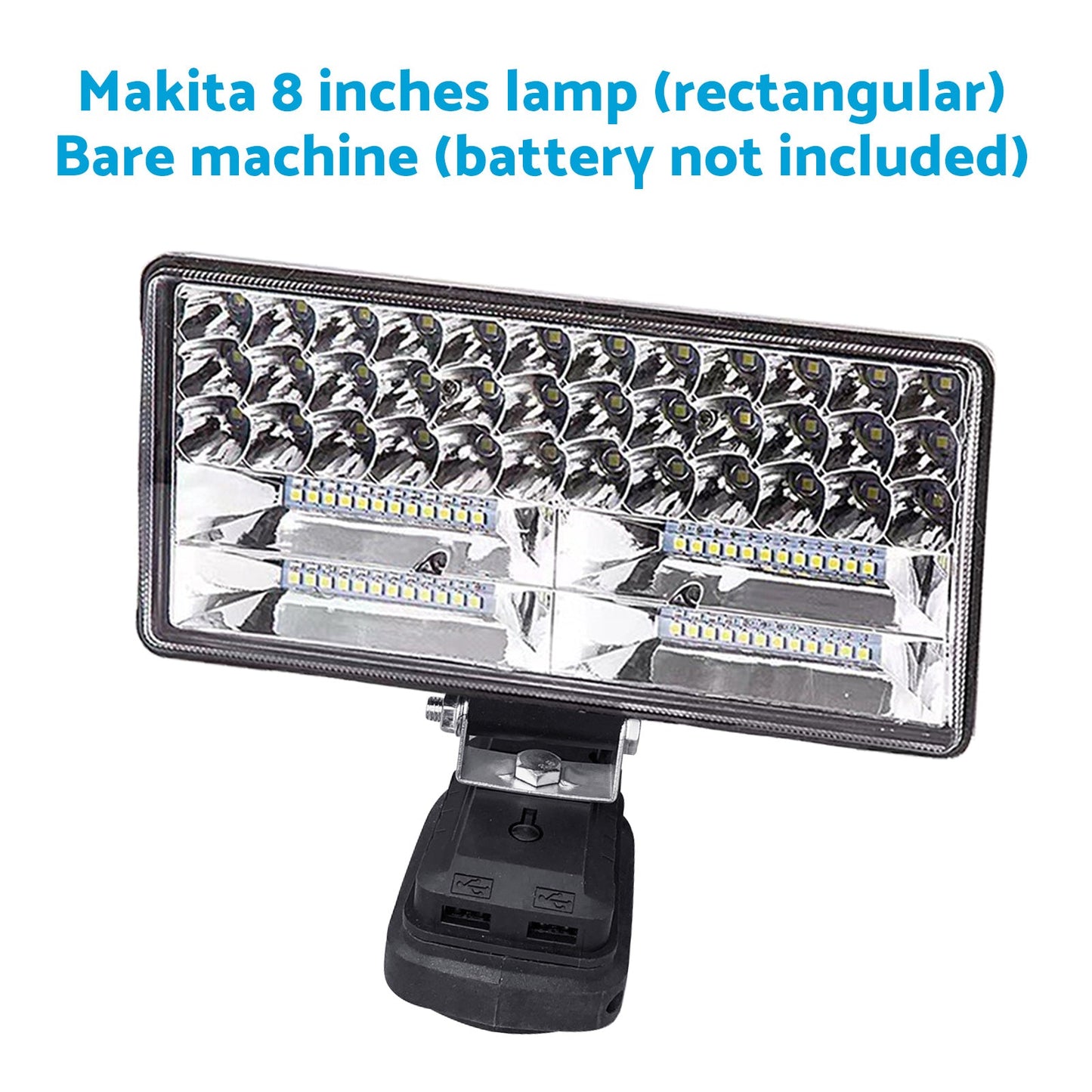 2x 18V 8" LED-työvalo USB-porteilla – Sopii Makita-akkuun, Retkeily & Taskulamppu