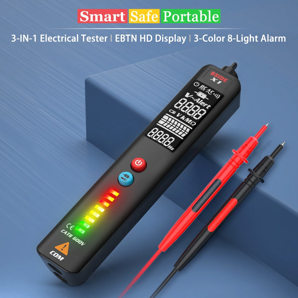 X1/X2 Voltage Detector Tester Smart Multimeter Non-contact Infrared Thermometer EBTN Display Live wire Test pencil Meter-2