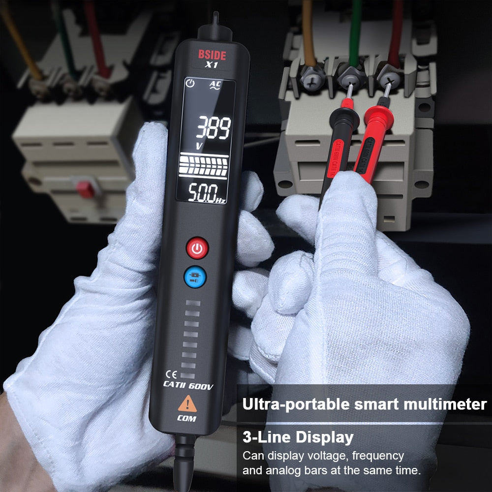 X1/X2 Voltage Detector Tester Smart Multimeter Non-contact Infrared Thermometer EBTN Display Live wire Test pencil Meter-1