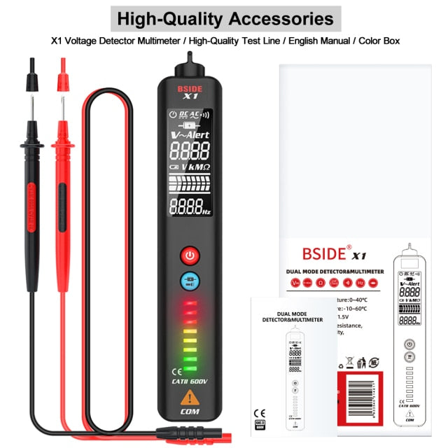 X1/X2 Voltage Detector Tester Smart Multimeter Non-contact Infrared Thermometer EBTN Display Live wire Test pencil Meter-5